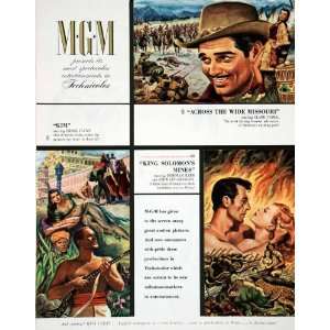   Missouri Kim King Solomons Clark Gable Errol Flynn   Original Print Ad