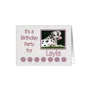   for Layla   Dalmatian puppy dog pink rose Card Toys & Games