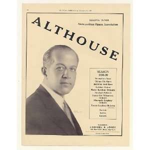  1939 Paul Althouse Lotte Lehmann Photo Booking Print Ad 