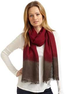 Bajra   Two Color Dip Dyed Scarf/Red Brown