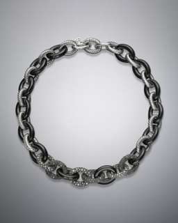 Oval Silver Link Necklace  