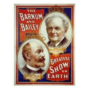 Barnum and Bailey Greatest Show on Earth with Portrait of P.T. Barnum 