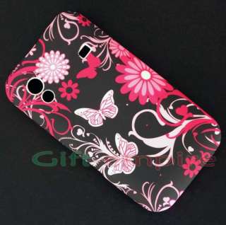 Pink Butterfly Flower Soft Skin Case Cover For Samsung Galaxy Ace 