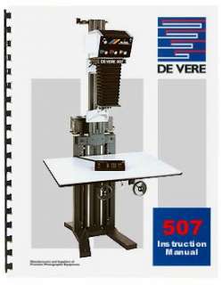 De Vere / DeVere 507 5x7 Enlarger Instruction Manual   