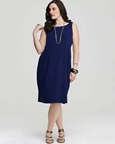 Eileen Fisher Plus Size Cut Out Oval Dress