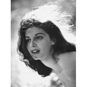  Actress Pier Angeli, 22, Posing in the Woods Stretched 