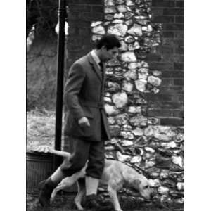 Prince Charles Walks a Dog at the Sandringham Shooting January 1981 