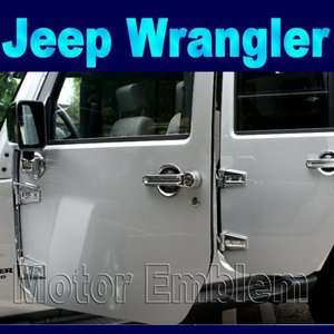   Jeep Wrangler 4 Door CHROME Hood & Door Hinge Trim 07 08 09 10 11 jk4