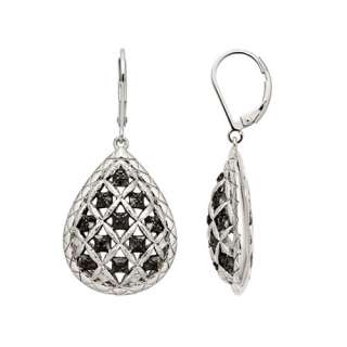 Elegant, these black diamond earrings dazzle with eye catching glamour 