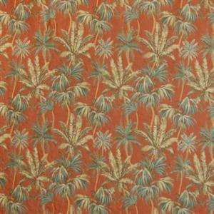 PERSIMMON SPICE TROPICAL PALM TREES UPHOLSTERY FABRIC  