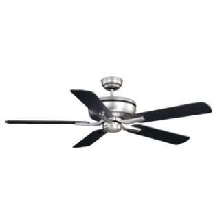 NEW 52 inch Ceiling Fan, Brushed Nickel, Silver OR Black Blades 