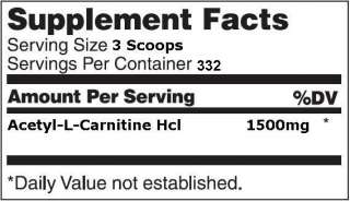 ALCAR Acetyl L Carnitine Hcl 250 Grams  
