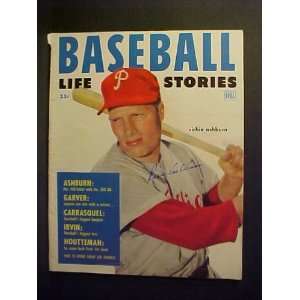 Richie Ashburn Philadelphia Phillies Autographed 1952 Baseball Life 