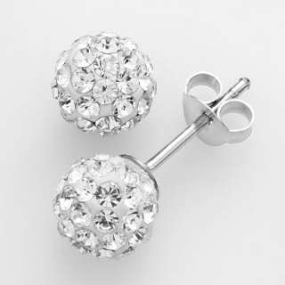 Sterling Silver Crystal Ball Stud Earrings   Made with CRYSTALLIZED 