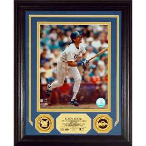 Robin Yount Milwaukee Brewers Photomint with Two 24KT Gold Coins