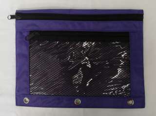 Purple Mesh Zipper School Pencil Pouch New 800089102240  