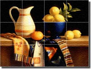 Poole Fruit Lemons Kitchen Glass Wall Floor Tile Mural  