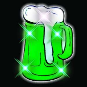 St. Patricks Pint Flashing Blinking Light Up Body Lights Pins (5 Pack 