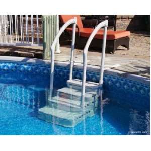  Biltmore Pool Step w/ 2 PVC Handrails & Deck Attachment 