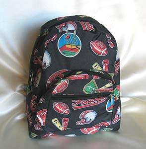 FOOTBALL SPORT Black BACKPACK Tote Lunch bag NEW  