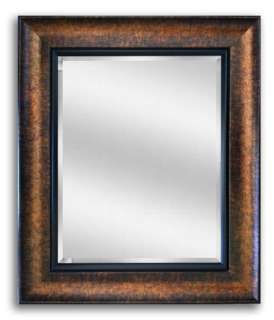 Wall Framed Mirror Black, Bronze with Gold Finish  