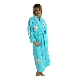   Bathrobe, 100% Cotton Terry Cloth, Long, Turquoise, One Size Clothing