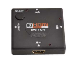 NEW 3 Port Way HDMI Hub Auto Mini Switch Switcher Splitter HDTV 