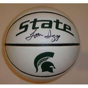 Tom Izzo Signed Michigan State Spartans Logo Basketball w/coa Proof St 