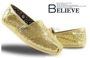TOMS Glitters Womens Gold Sequins Canvas  