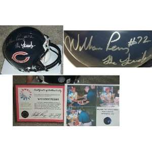  William Perry Signed Bears Mini Helmet w/The Fridge 