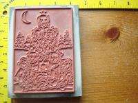 GOLDEN GREETINGS RETRIEVER DOG CHRISTMAS TREE Rubber Stamp STAMPA 