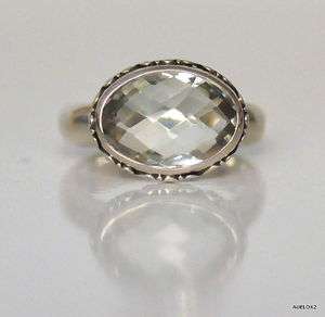 Stunning New JANICE GIRARDI SS Green Amethyst Ring Size 8 SALE  