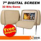 L0232 2x7HD LCD Car Tan Pillow Headrest DVD Player p2