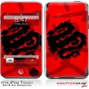   2G & 3G Skin and Screen Protector Kit   Oriental Dragon Black on Red
