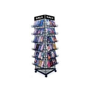 60H White Mobile DVD Grid Display w/18 Shelves  Kitchen 