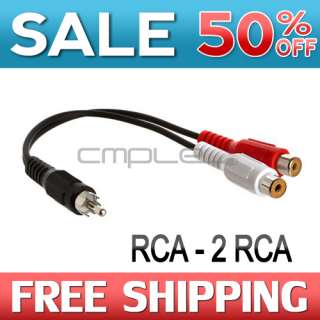   Adapter Y Adaptor 1 RCA Plug to 2 RCA Double RCA Jacks Splitter  