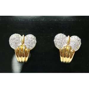   Plated and Cubic Zirconia Gemstone Earrings   Fashion Clip On Earrings