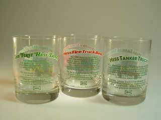 THREE HESS TRUCK COLLECTABLE BAR GLASSES HIGHBALL MINT  