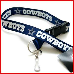 NFL Dallas Cowboys Lanyard Key Chain ID Holder  Navy  