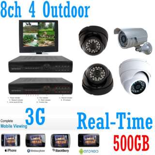 8ch CCTV DVR home security camera system w/500GB HDD IR  
