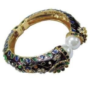  Enamel Kundan Bangle Hinged Bracelet Jewelry Wedding India 