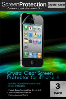 3X iPhone 4G Premium Crystal Clear Screen Protector Film Guard LCD 