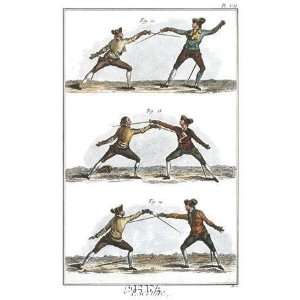   Plate VII   Artist Anonymous Fencing   Poster Size 11 X 16 inches