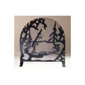   30H Fly Fishing Creek Arched Fireplace Screen