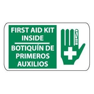    Bilingual Plastic Sign   First Aid Kit Inside 