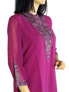 , Glittering fine & luxurious rich Magenta Organza Designer Indian 