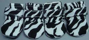 BLACK ZEBRA Boots SHOES protective for DOG Pets SMALL  