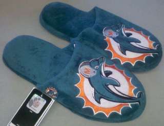 Pair of Miami Dolphins Big Logo Slippers 2010 NEW NFL  