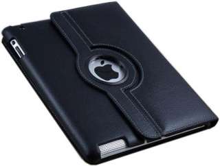   ° Rotating Black Leather Apple iPad 2 Cover Case Bag Swivel Stand 3G