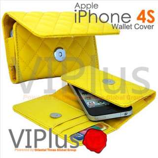   Wallet Card Holder Apple iPhone 4 4S 3G 3GS iPod Touch Yellow  